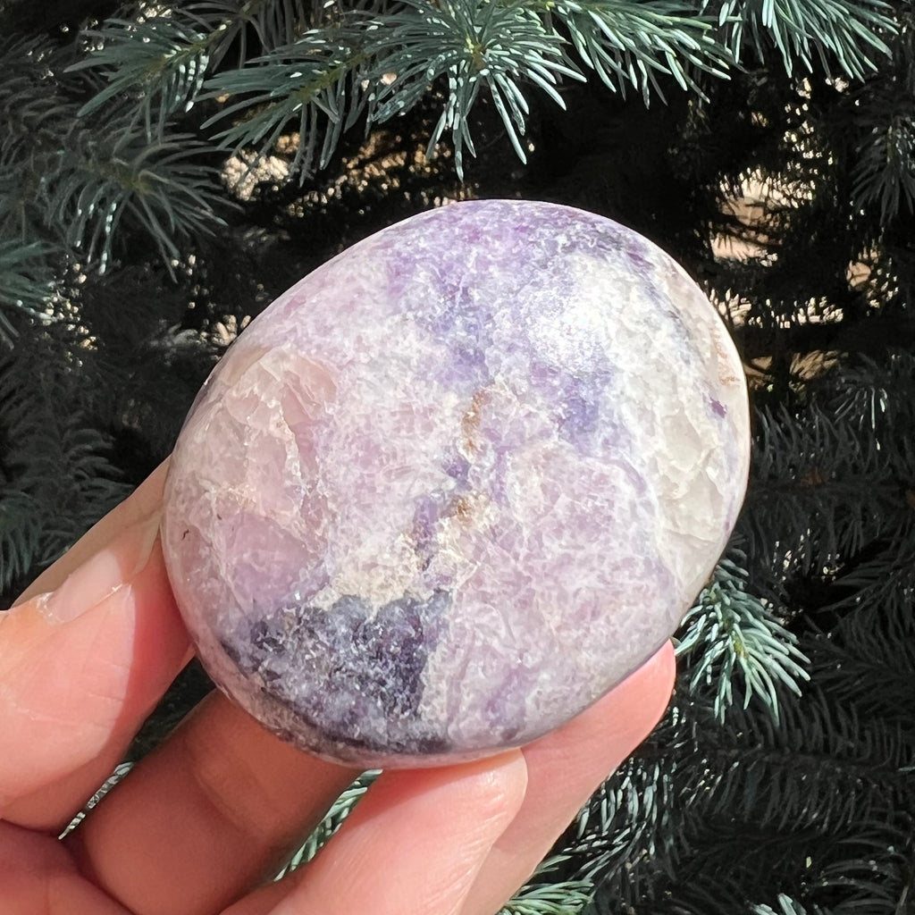 Lepidolit palmstone m6, druzy.ro, cristale 6