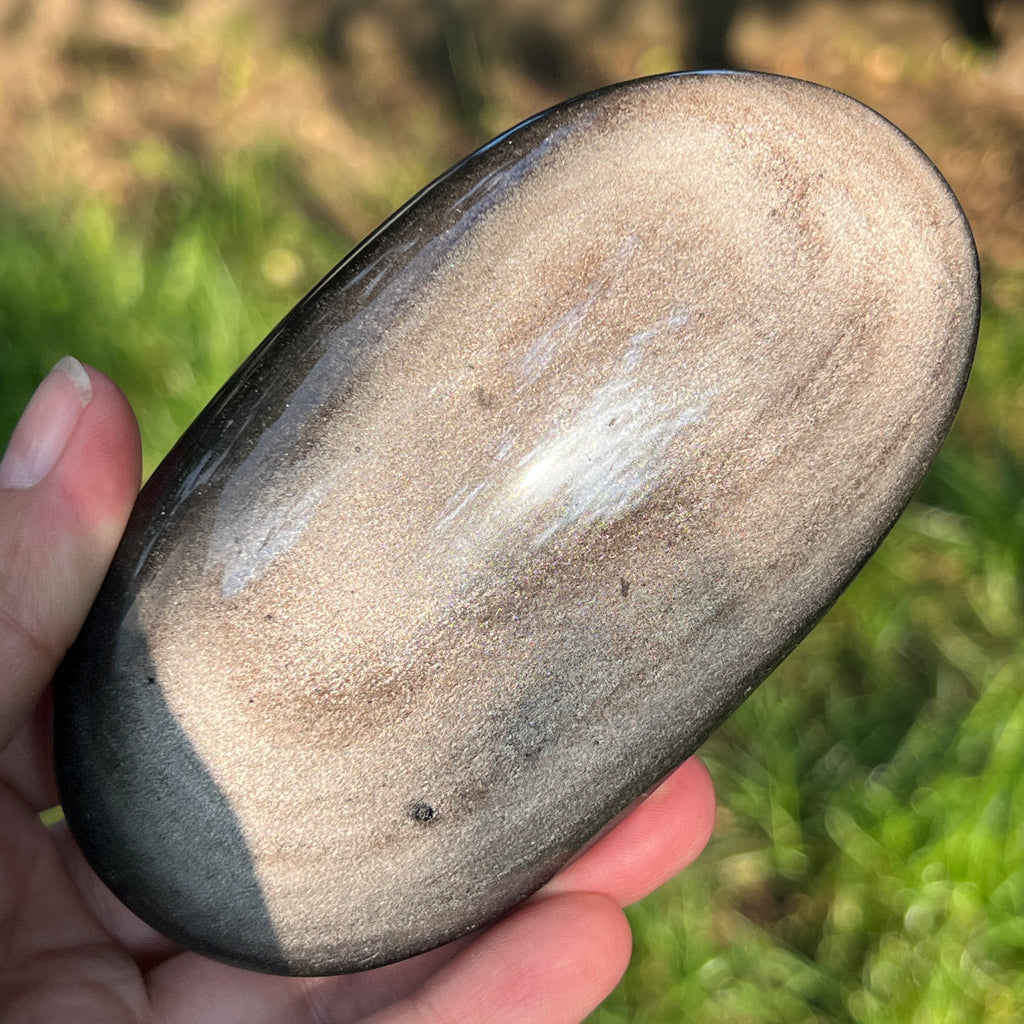 Obsidian argintiu palmstone model 16, pietre semipretioase - druzy.ro 7 