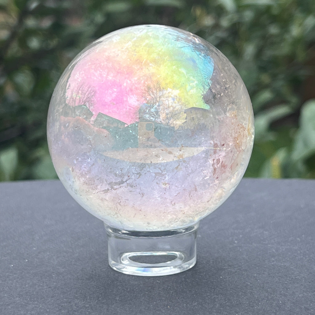 Sfera cuart roz aura model 3, pietre semipretioase - druzy.ro 1 