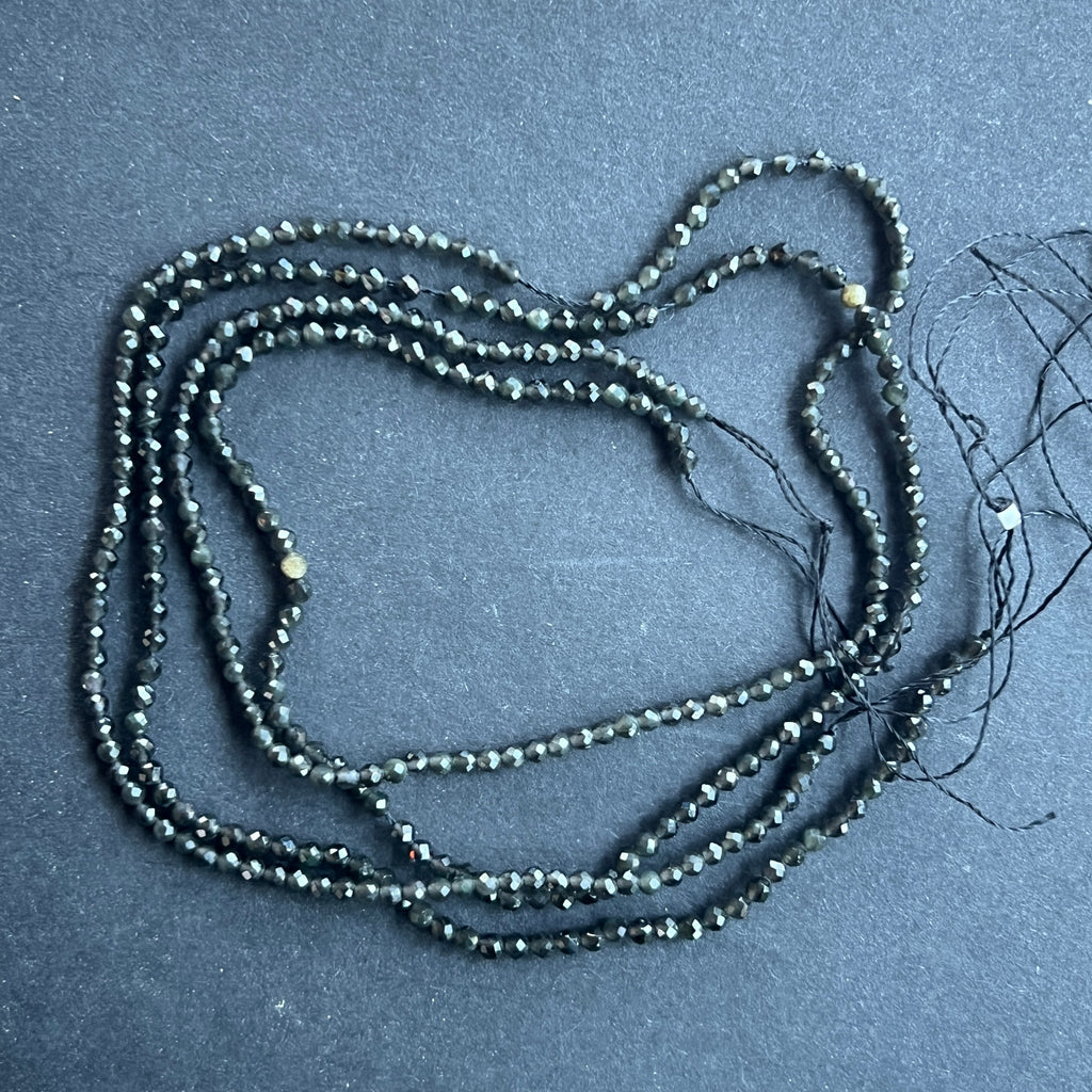 Sirag margele pietre semipretioase sfere fatetate OBSIDIAN ARGINTIU, pietre semipretioase - druzy.ro 3 