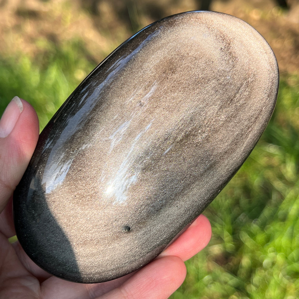 Obsidian argintiu palmstone model 16, pietre semipretioase - druzy.ro 6 