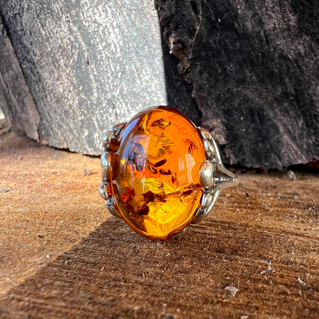 Inel argint cu chihlimbar Amber2, pietre semipretioase - druzy.ro 1 