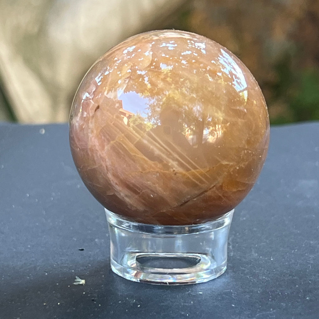 Piatra lunii somon piersica sfera model 6, druzy.ro, pietre semipretioase 2