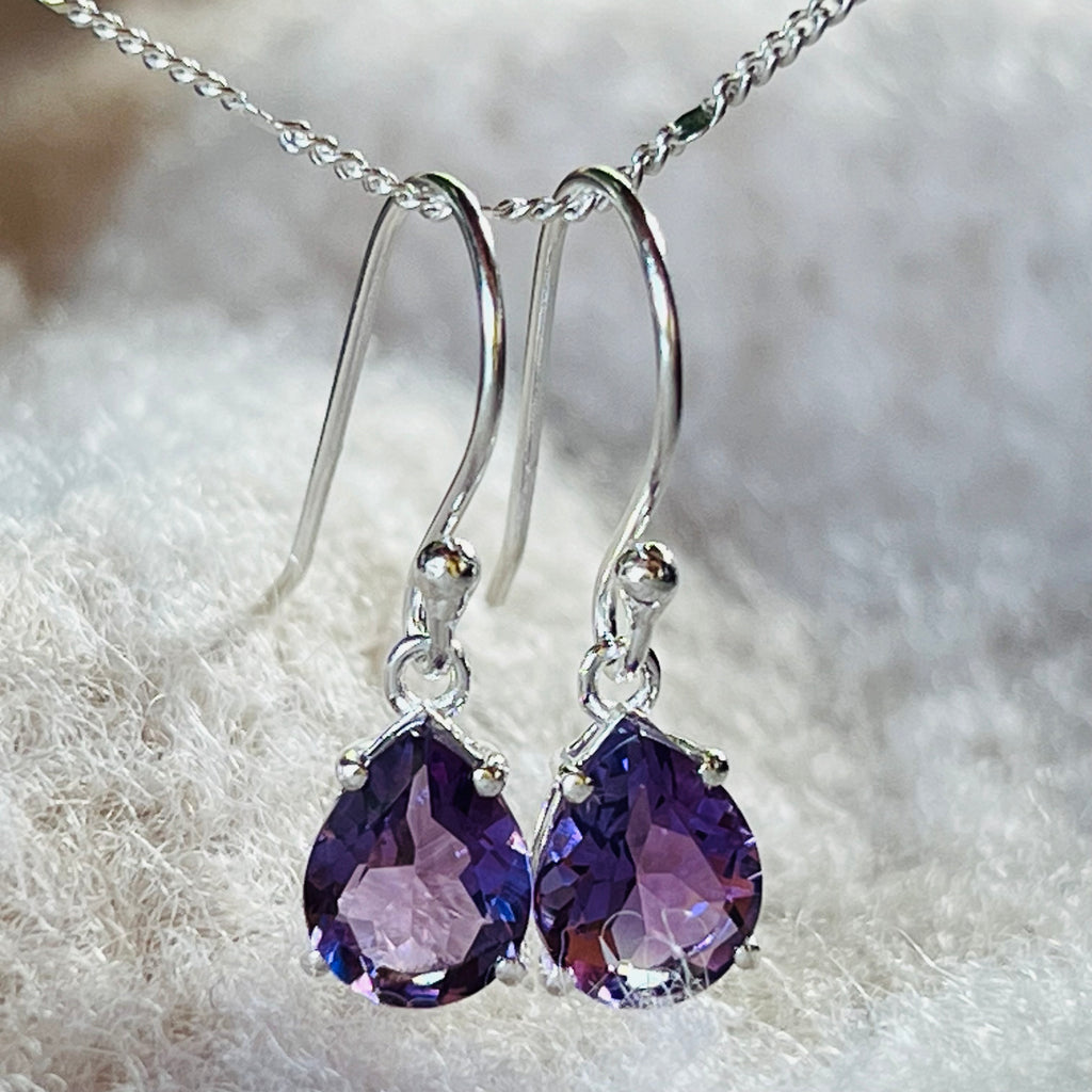 Cercei ametist argint 9 mm Pear, druzy.ro, pietre semipretioase 1