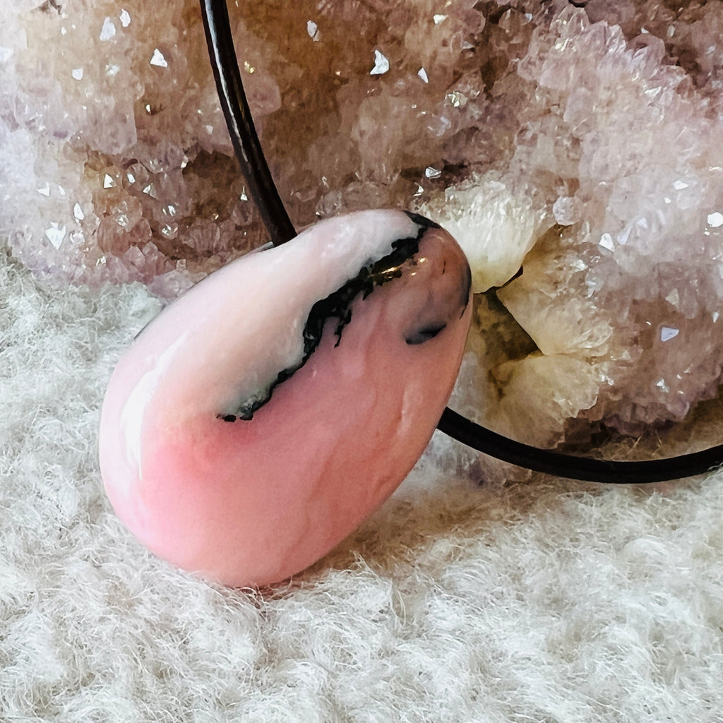 Colier pandantiv opal roz DROP, pietre semipretioase - druzy.ro 2 