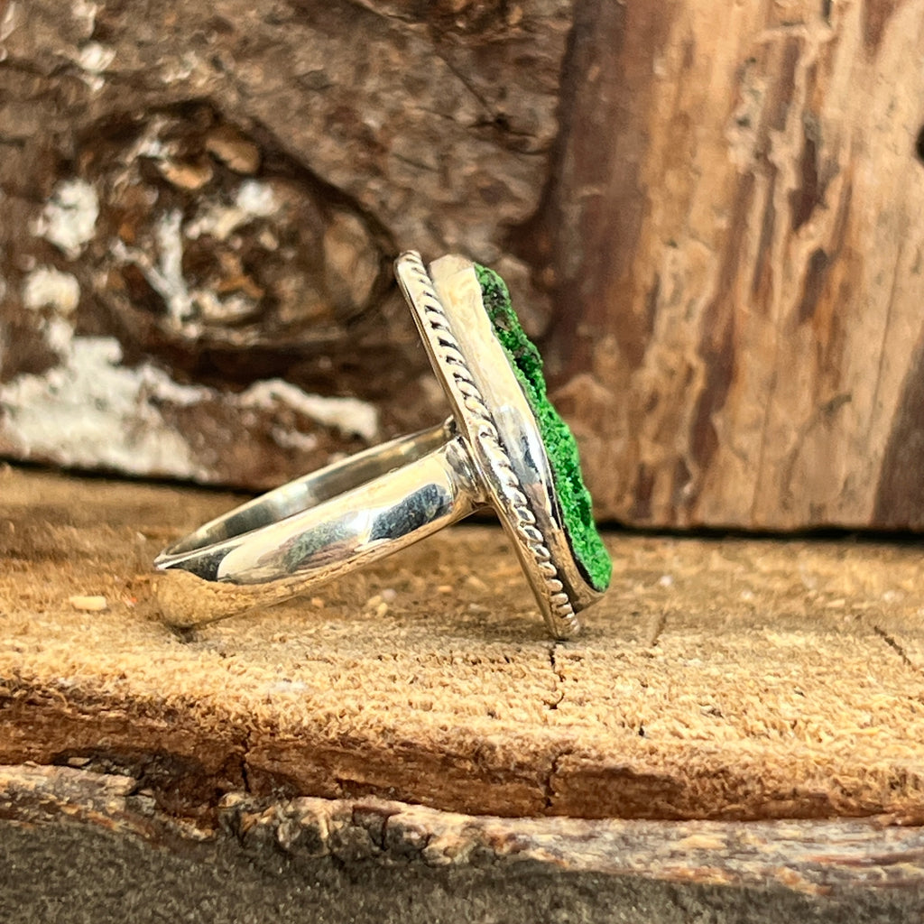 Inel Uvarovit din argint model 5, pietre semipretioase - druzy.ro 3 