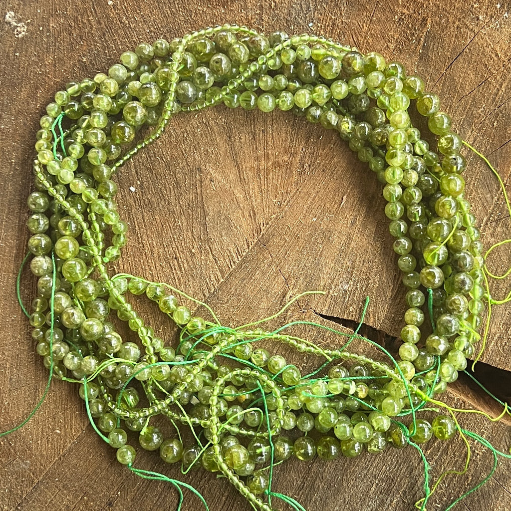 Sirag margele pietre semipretioase sfere OLIVINA, peridot AAA M1, pietre semipretioase - druzy.ro 1 
