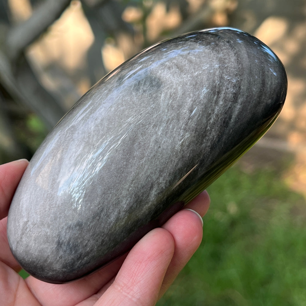 Obsidian argintiu palmstone model 14, pietre semipretioase - druzy.ro 7 