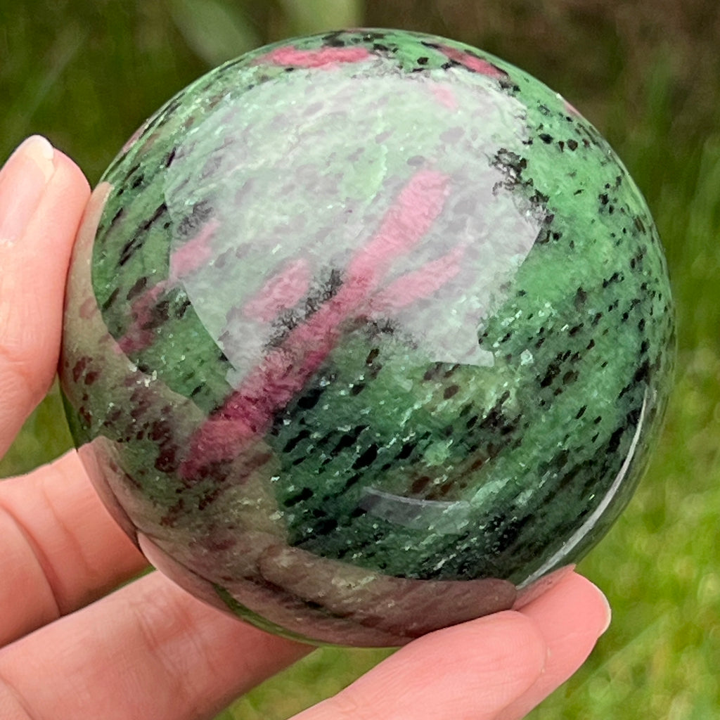 Sfera rubin in zoisit model 4, pietre semipretioase - druzy.ro 7 