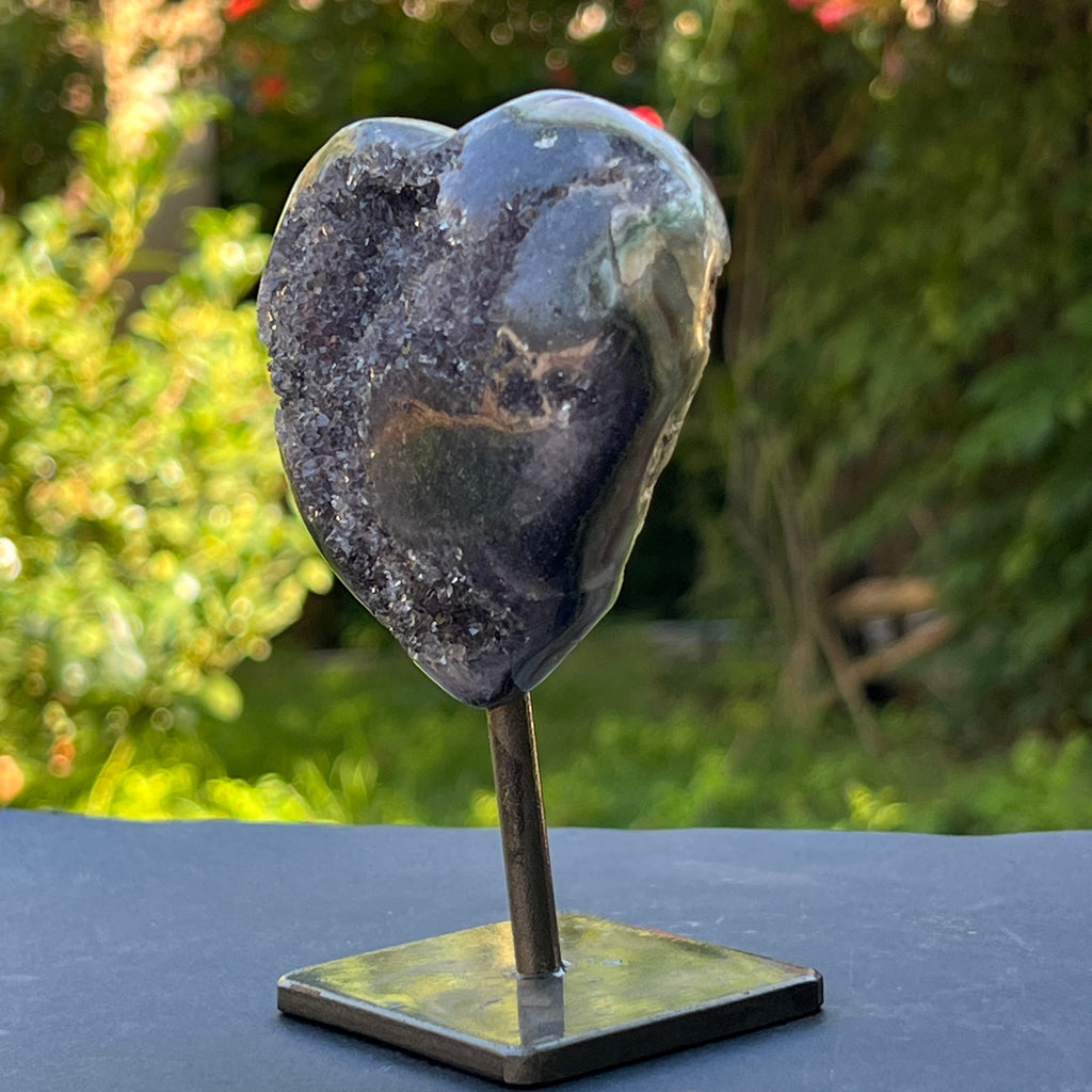 Inima ametist stand model 1, calitate +AAA, geoda ametist Urguay, pietre semipretioase - druzy.ro 6 