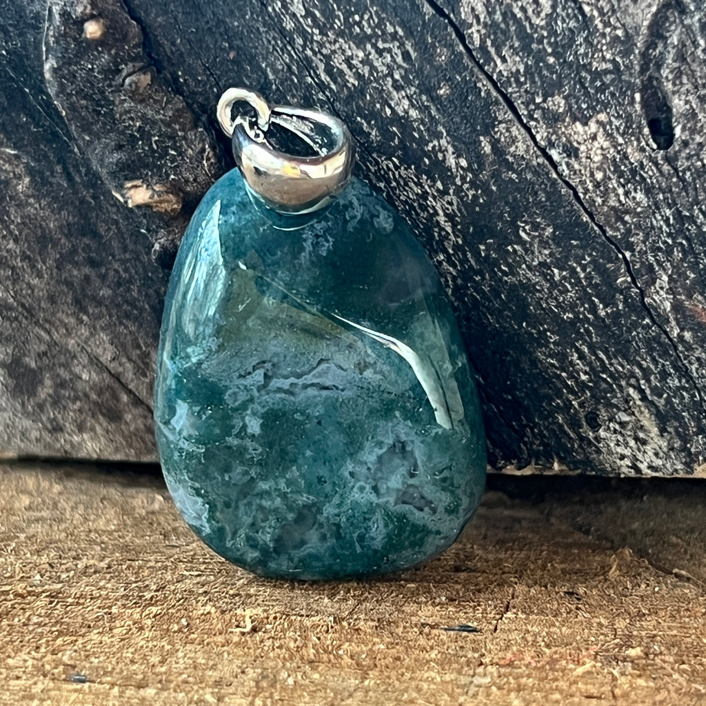Pandantiv agat muschi moss DROP, pietre semipretioase - druzy.ro 1 