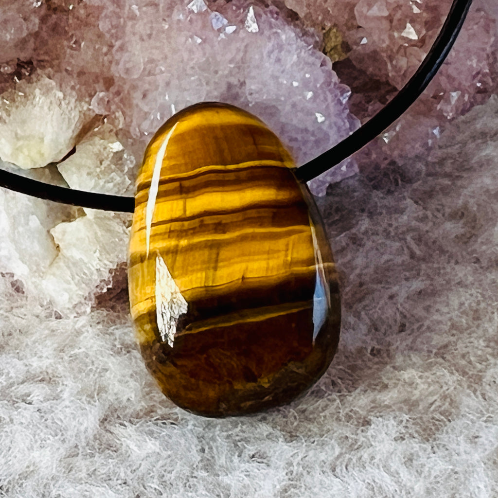 Colier pandantiv ochi de tigru DROP, pietre semipretioase - druzy.ro 1 