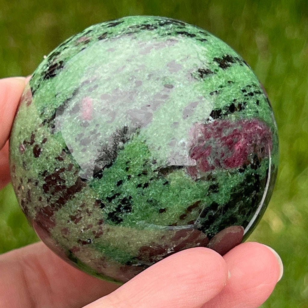 Sfera rubin in zoisit model 3, pietre semipretioase - druzy.ro 5 