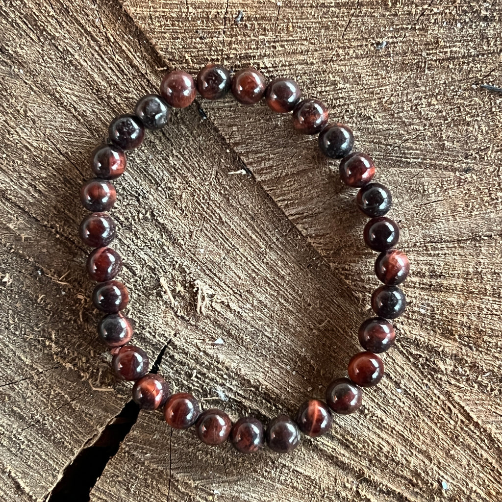 Bratara ochi de tigru rosu 6 mm, pietre semipretioase - druzy.ro 2 