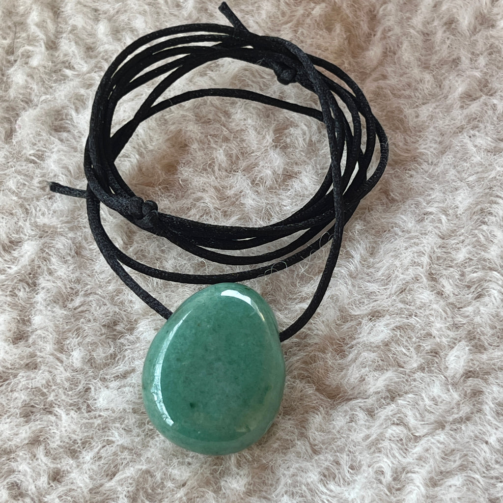 Colier pandantiv aventurin verde DROP, pietre semipretioase - druzy.ro 3 