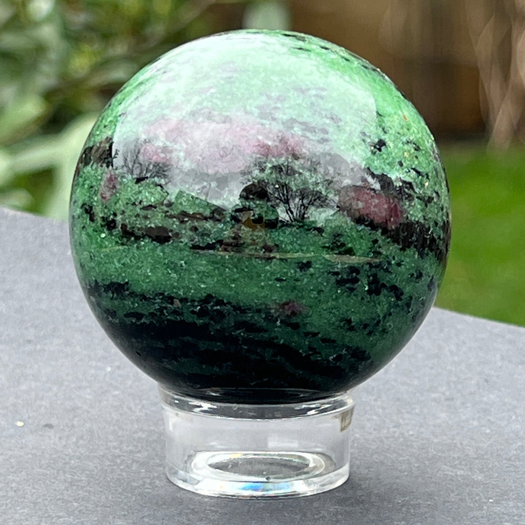 Sfera rubin in zoisit model 3, pietre semipretioase - druzy.ro 10 
