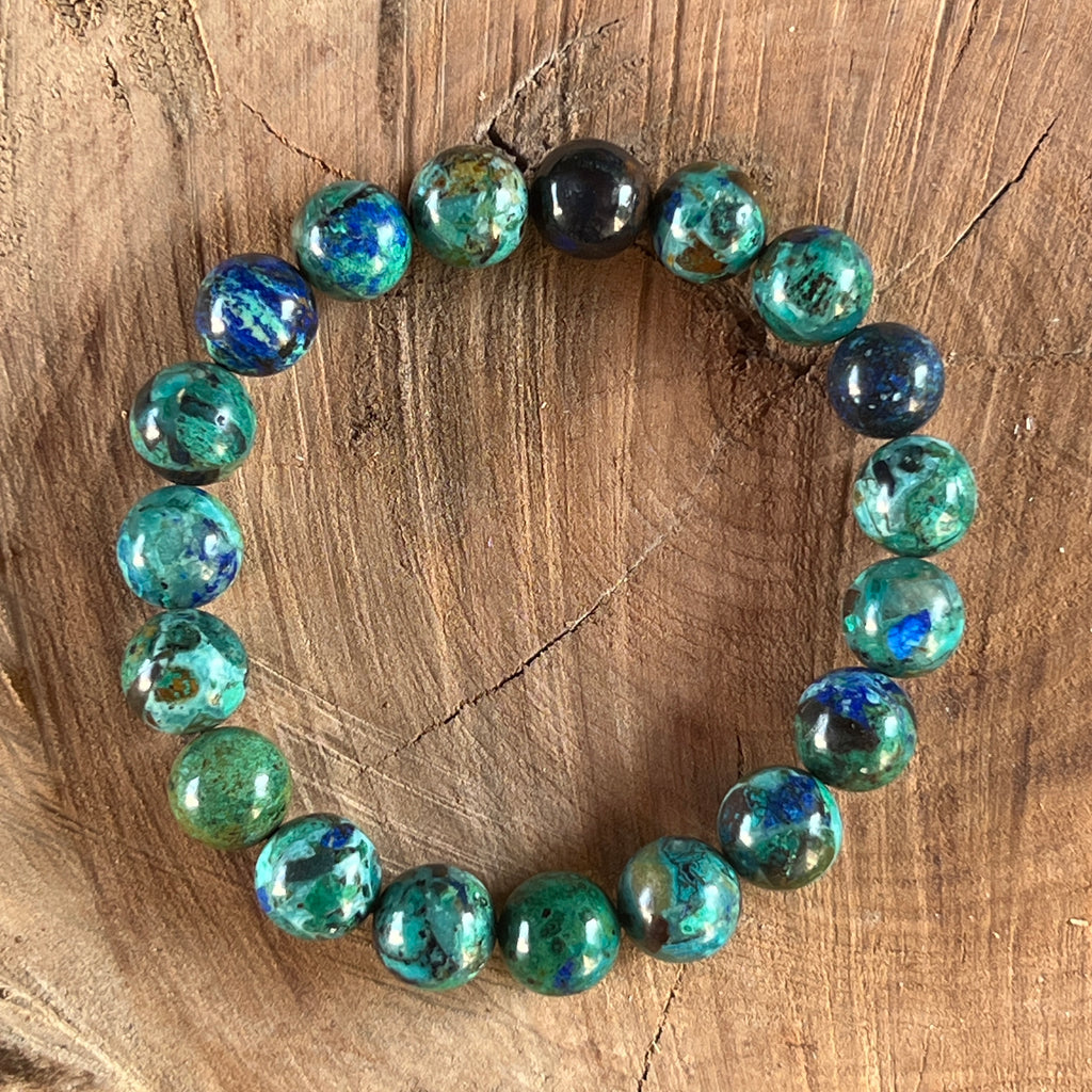 Bratara azurit si malachit 10 mm, pietre semipretioase - druzy.ro 3 