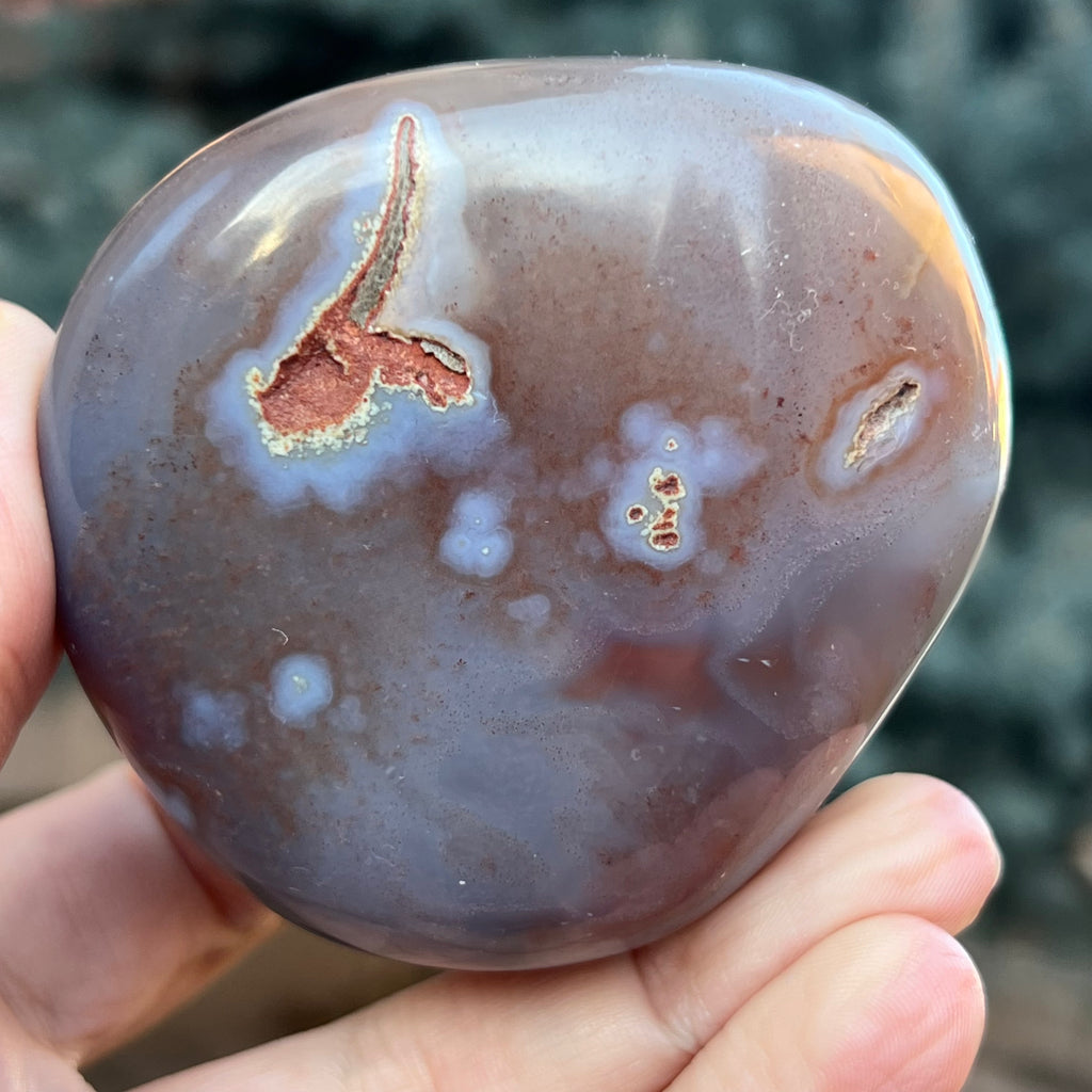 Agat de Botswana palm stone m12A, druzy.ro, cristale 5