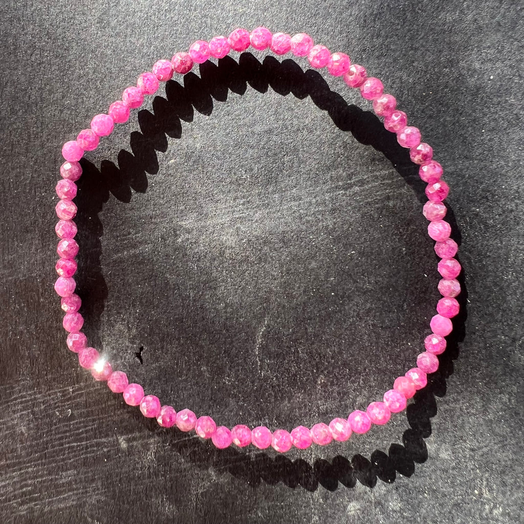 Bratara rubin fatetat 3 mm, calitate AAA, pietre semipretioase, DRUZY.RO 1