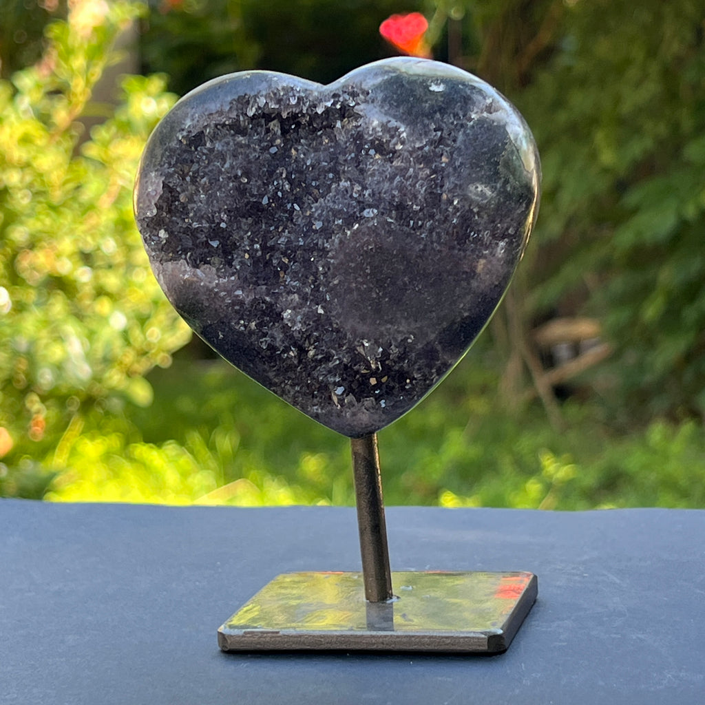 Inima ametist stand model 1, calitate +AAA, geoda ametist Urguay, pietre semipretioase - druzy.ro 7 
