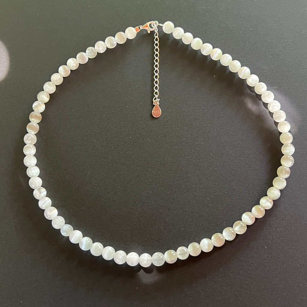 Colier selenit Purity #63, pietre semipretioase - druzy.ro 1 