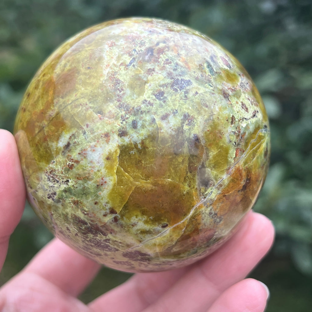Sfera Opal verde model 2, pietre semipretioase - druzy.ro 13 