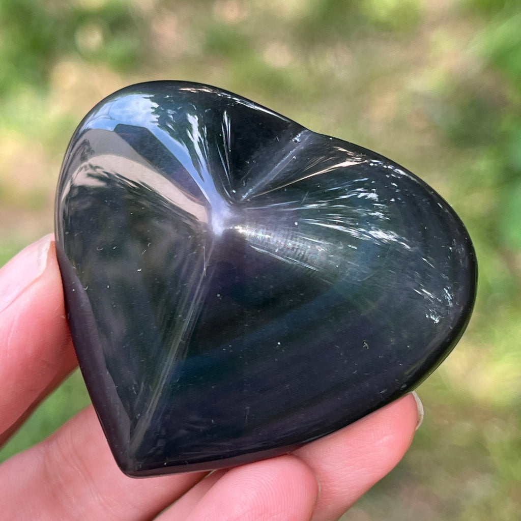 Obsidian curcubeu inima model 9, pietre semipretioase - druzy.ro 2 