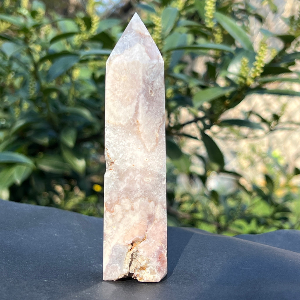 Obelisc agat coral floare model 2, pietre semipretioase - druzy.ro 1 