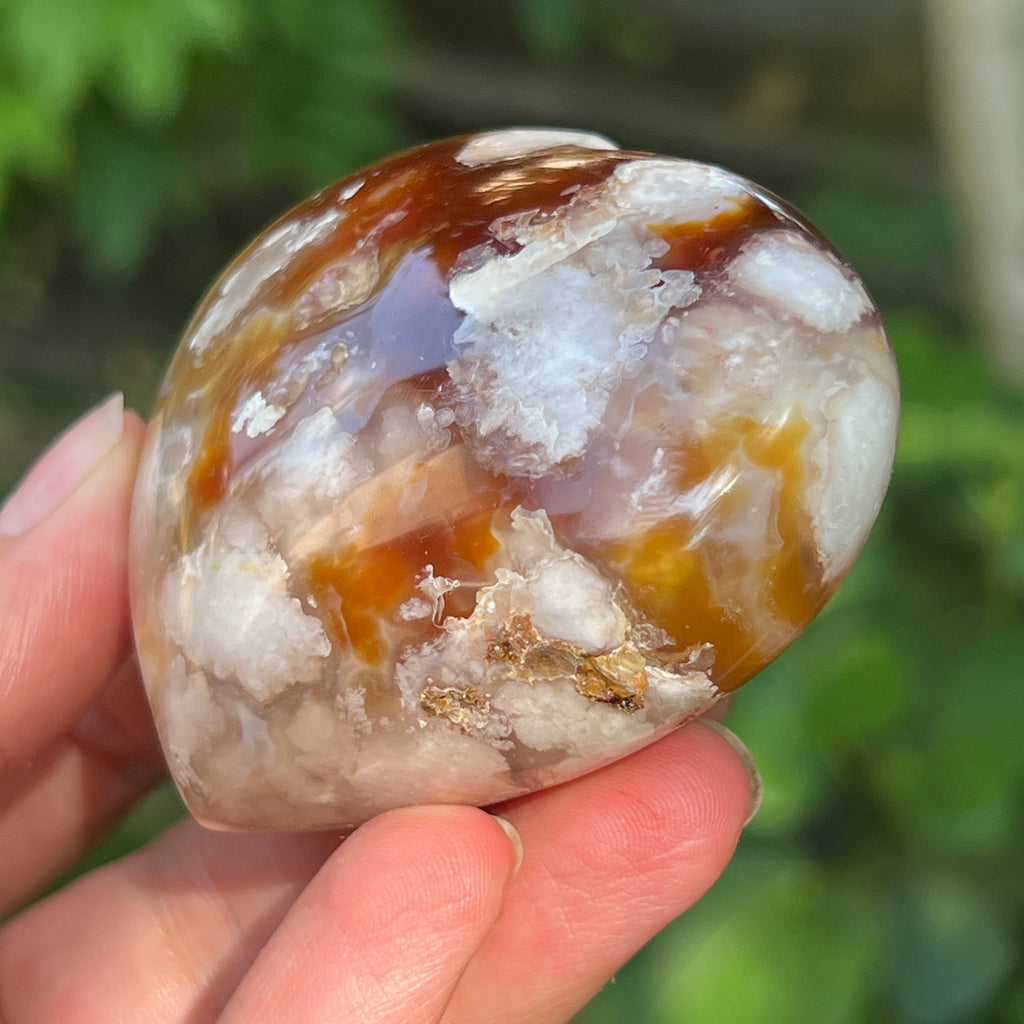 Inima agat coral floare | Model 3, pietre semipretioase - druzy.ro 2 