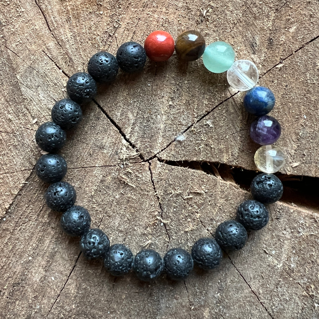 Bratara bazalt 7 chakre sfere 8 mm, pietre semipretioase - druzy.ro 3 