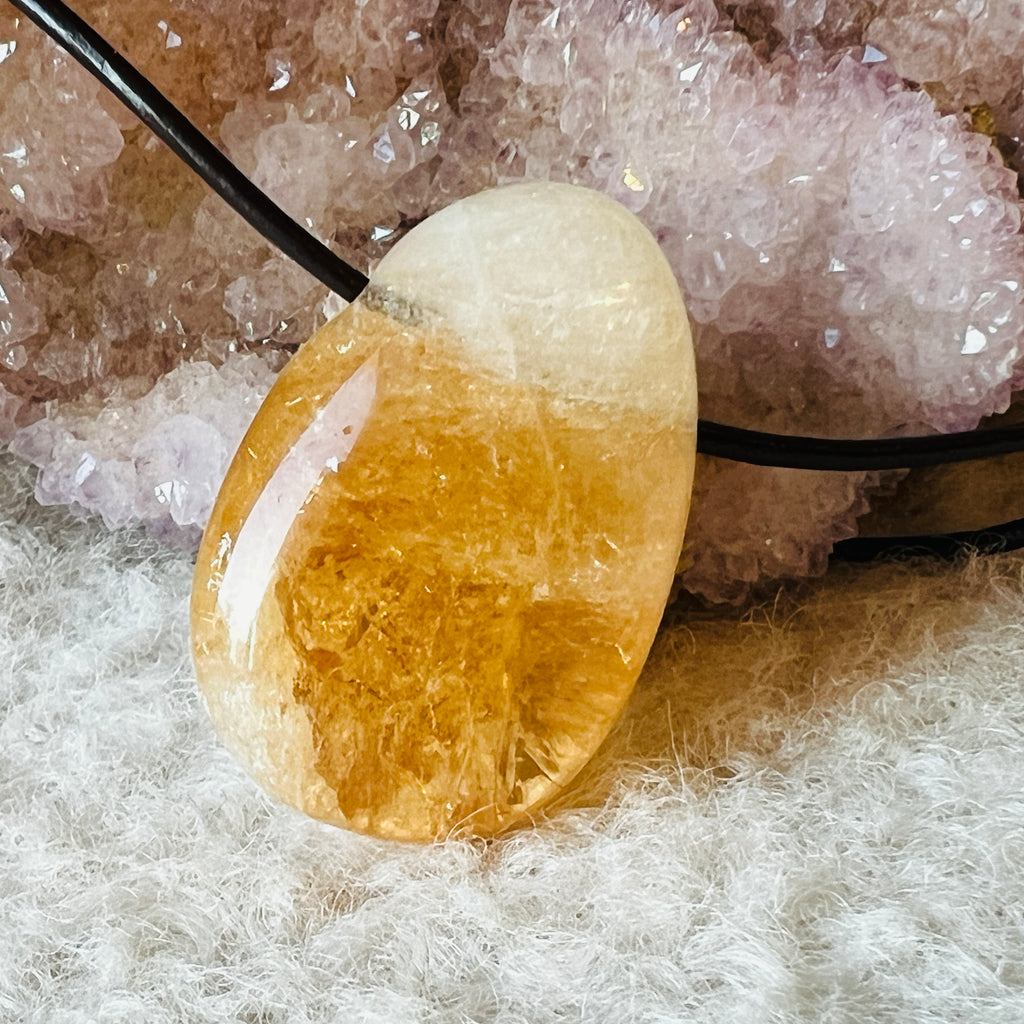 Colier pandantiv citrin DROP, pietre semipretioase - druzy.ro 2 