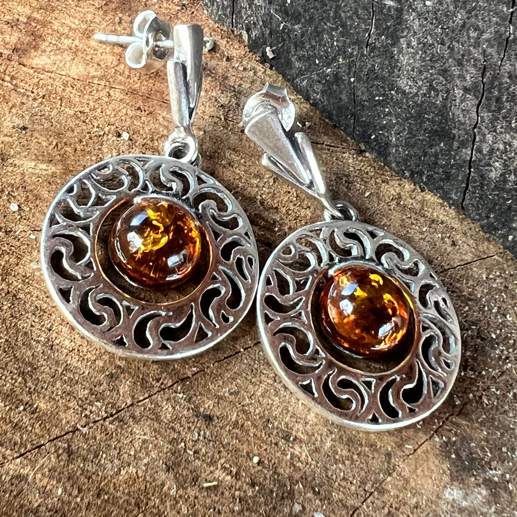 Cercei argint cu chihlimbar Amber12, pietre semipretioase - druzy.ro 1 