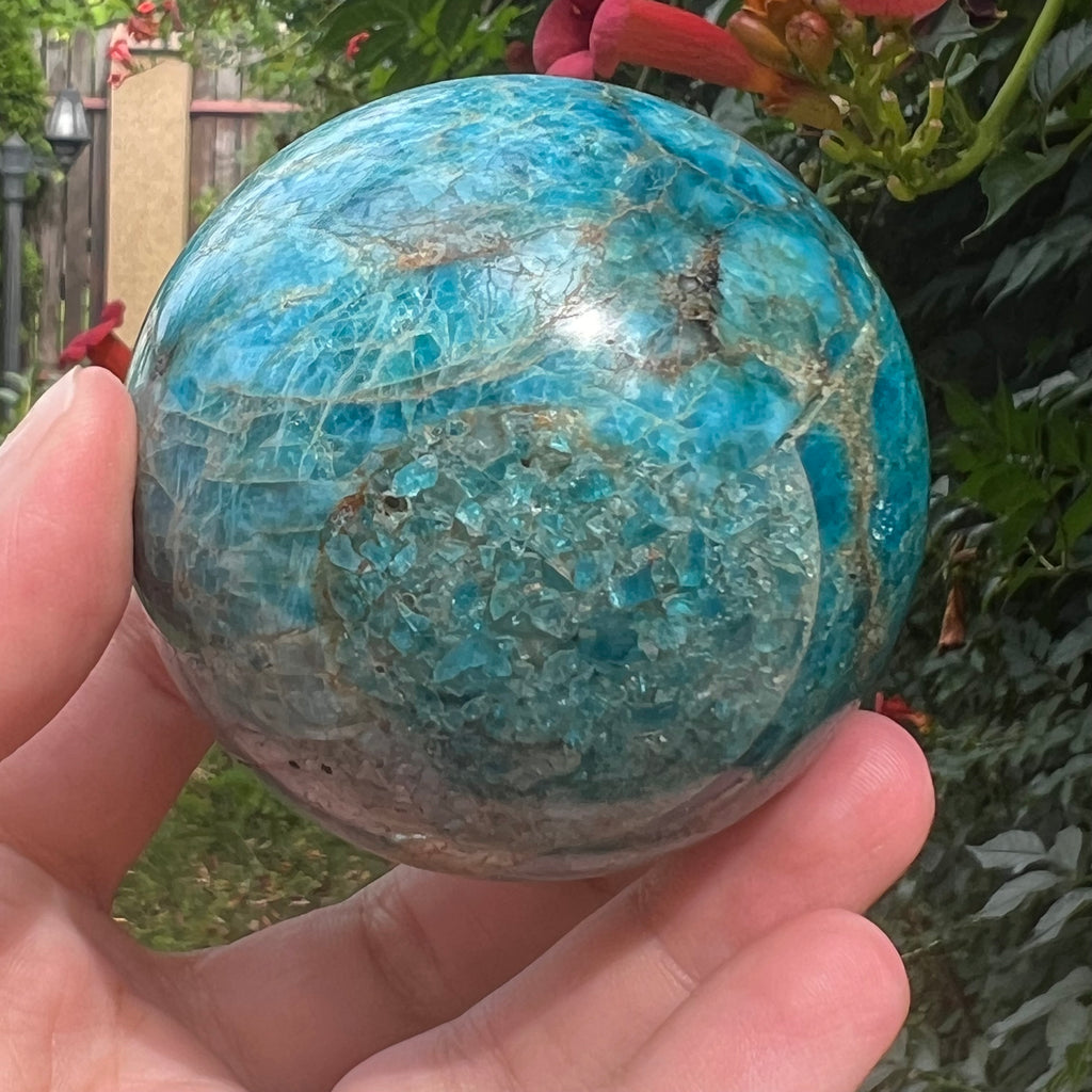 Apatit sfera model 9, 6.5 cm, druzy.ro, pietre semipretioase 2
