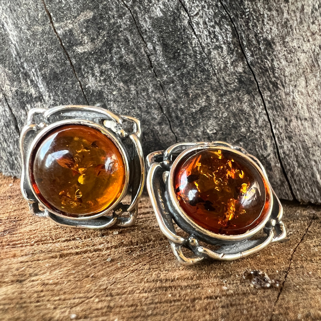 Cercei argint cu chihlimbar Amber20, pietre semipretioase - druzy.ro 1 