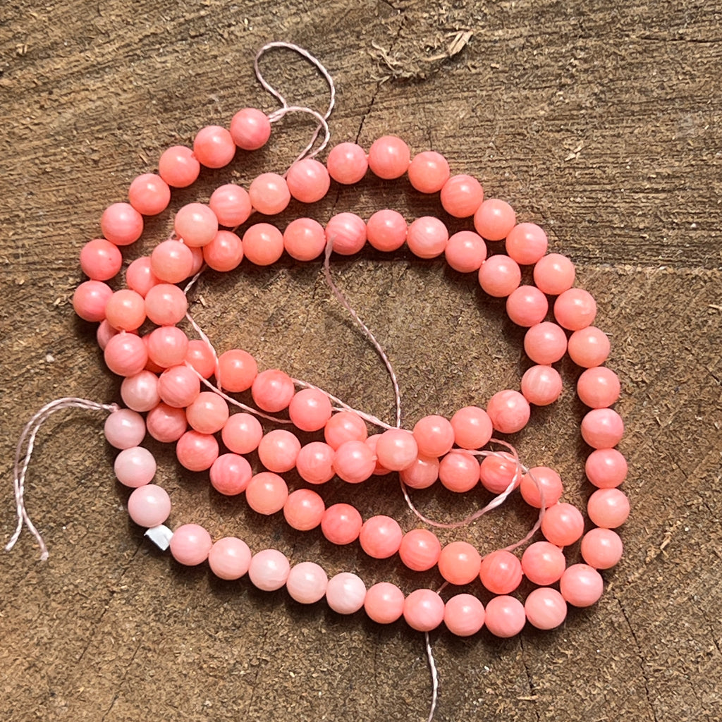 Sirag margele pietre semipretioase sfere CORAL ROZ, pietre semipretioase - druzy.ro 2 
