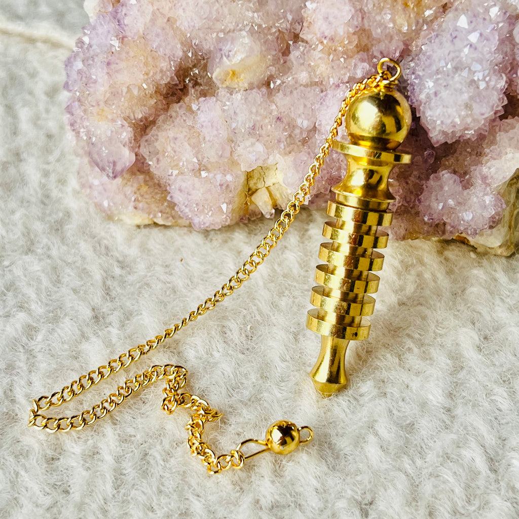 Pendul metal forma con Isis, druzy.ro, cristale 2