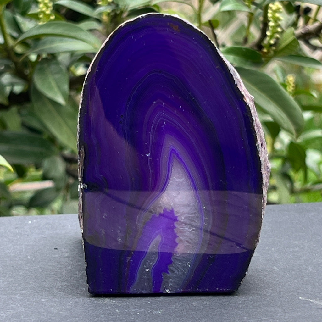 Suport lumanare din agat mov, bookend, suport carti, pietre semipretioase - druzy.ro 3 