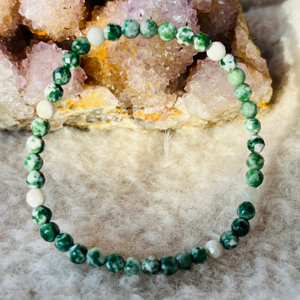 Bratara agat muschi / moss fatetata 4 mm, pietre semipretioase - druzy.ro 2 