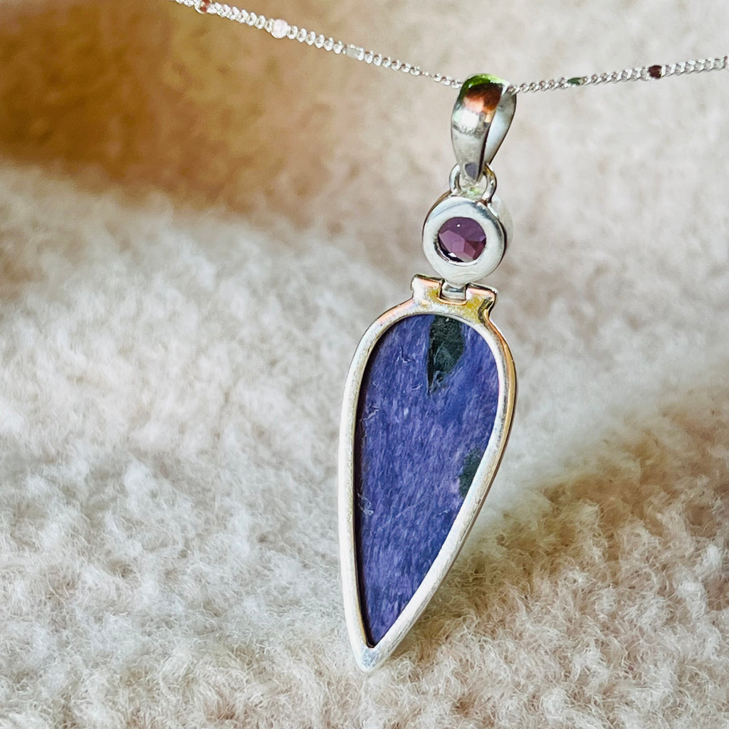 Pandantiv charoit din argint model 3, druzy.ro, pietre semipretioase 2