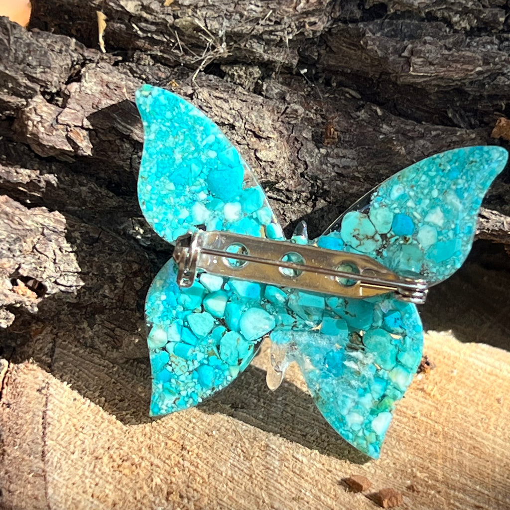 Brosa Butterfly turcoaz Essence, druzy.ro, pietre semipretioase 2