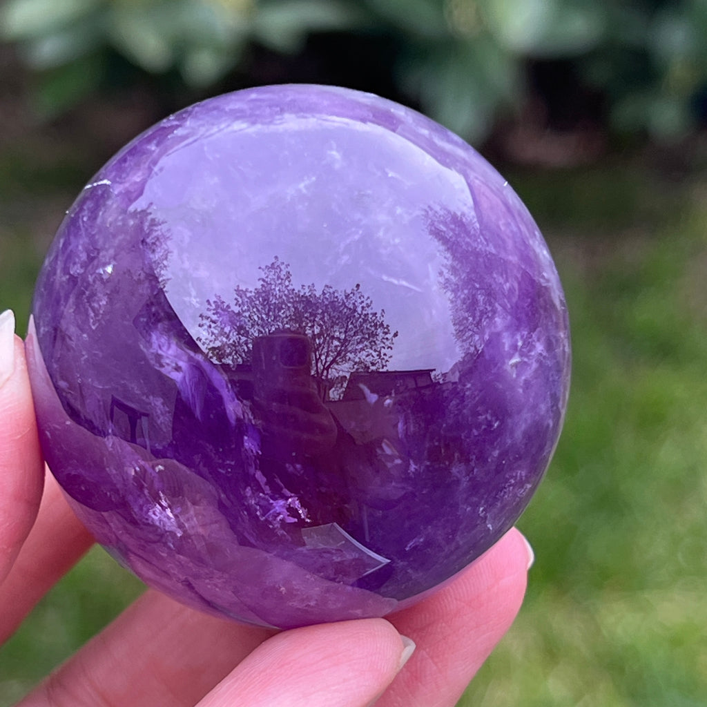 Sfera ametist AA din Brazilia model 3, pietre semipretioase - druzy.ro 3 