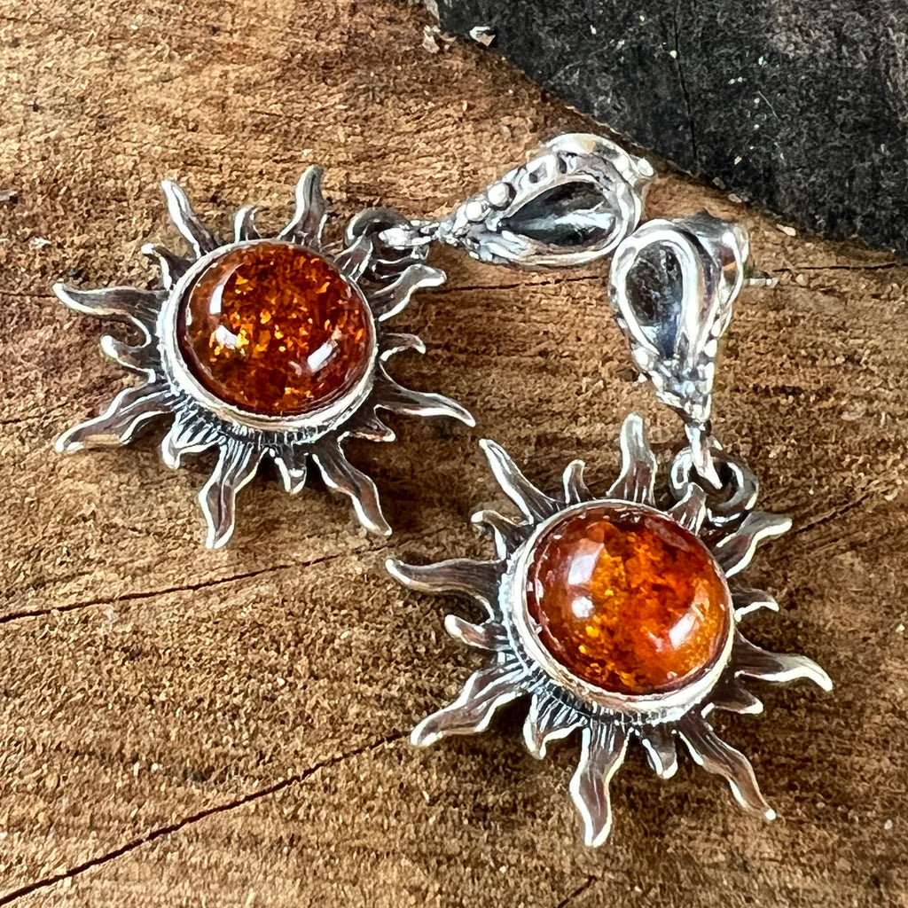 Cercei argint cu chihlimbar Amber18, pietre semipretioase - druzy.ro 1 