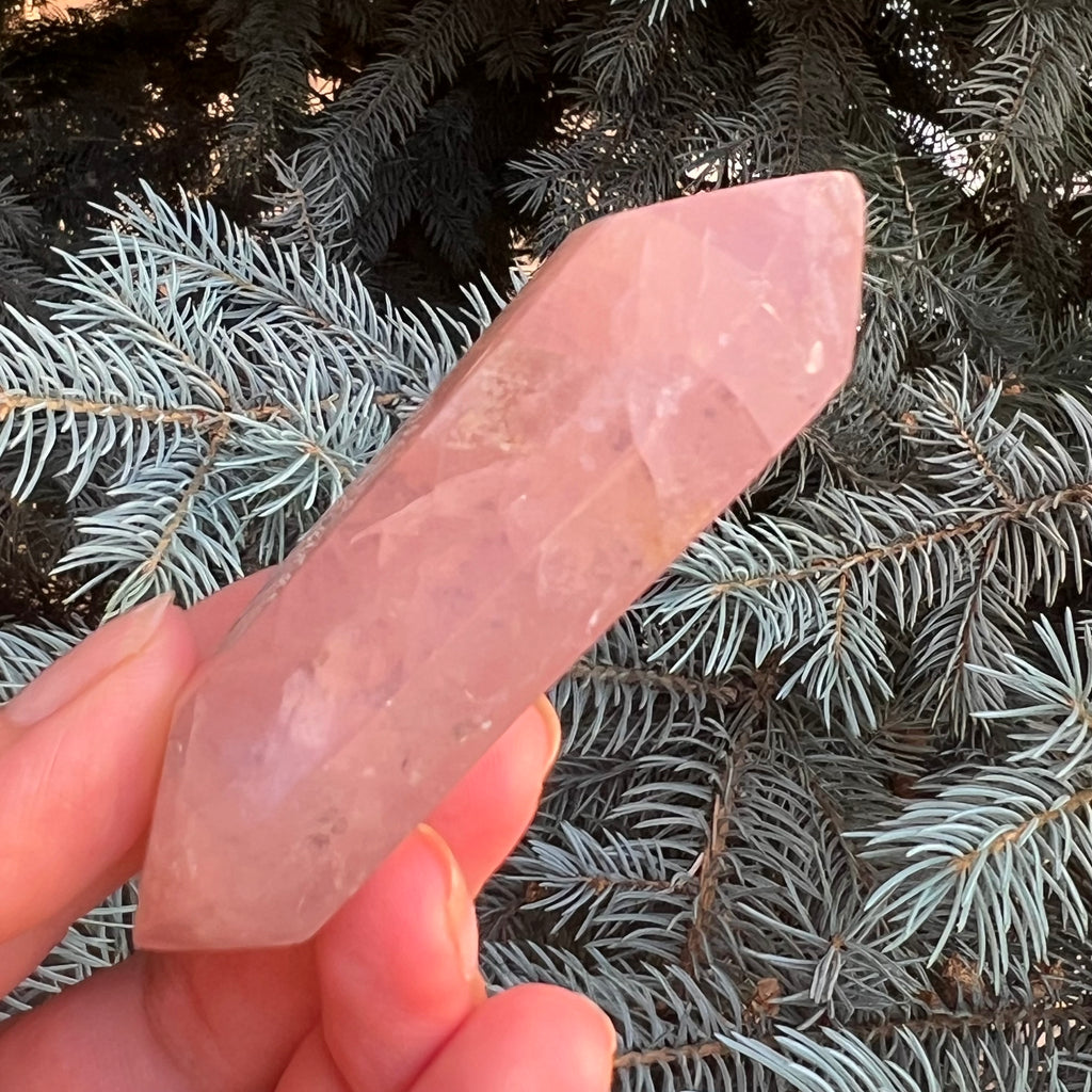Dublu varf cuart roz model 5 din Madagascar, pietre semipretioase - druzy.ro 5