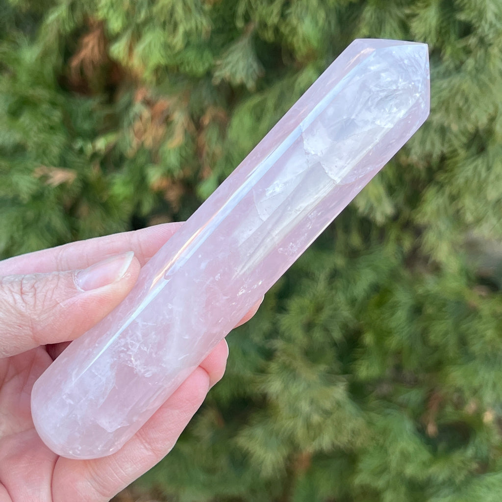 Bagheta cuart roz hexagon din Madagascar, pietre semipretioase - druzy.ro 7 
