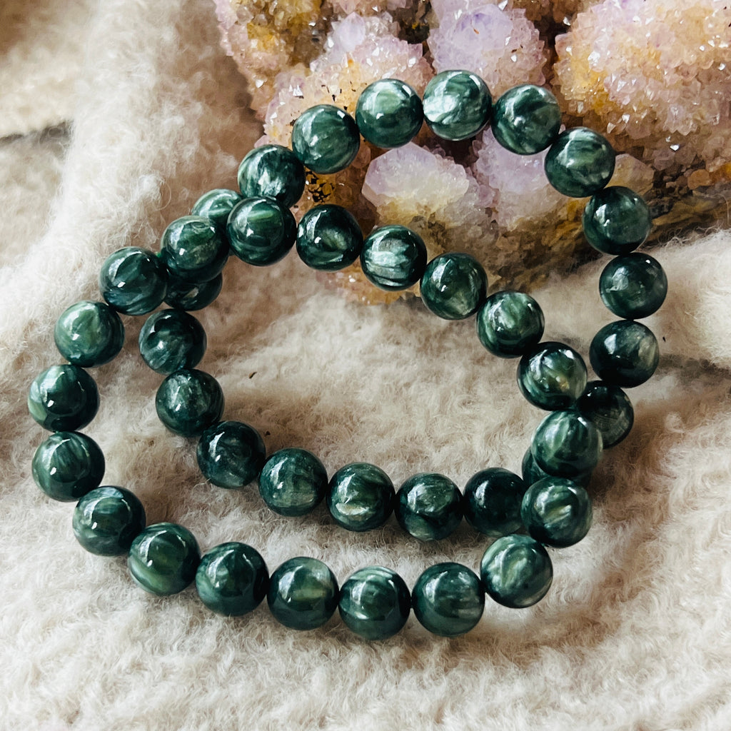 Bratara serafinit 10 mm, calitate AAA, pietre semipretioase - druzy.ro 2 