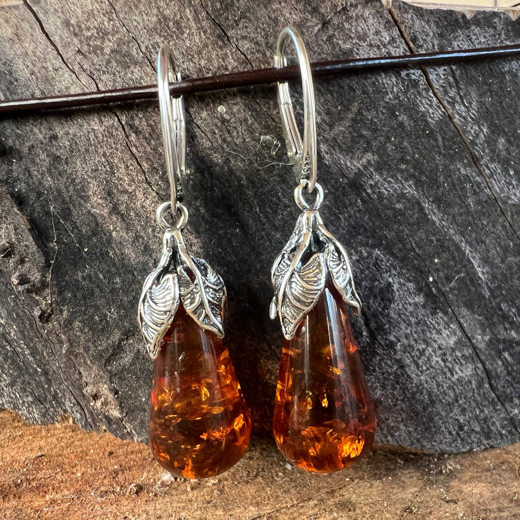 Cercei argint cu chihlimbar Amber4, pietre semipretioase - druzy.ro 1 