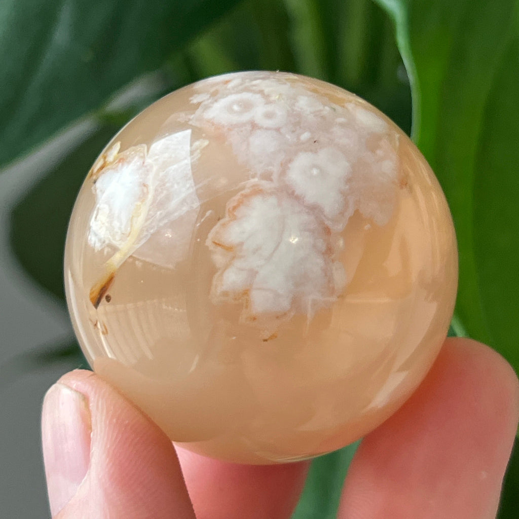 Sfera Agat coral floare din Madagascar model 4, pietre semipretioase - druzy.ro 1 