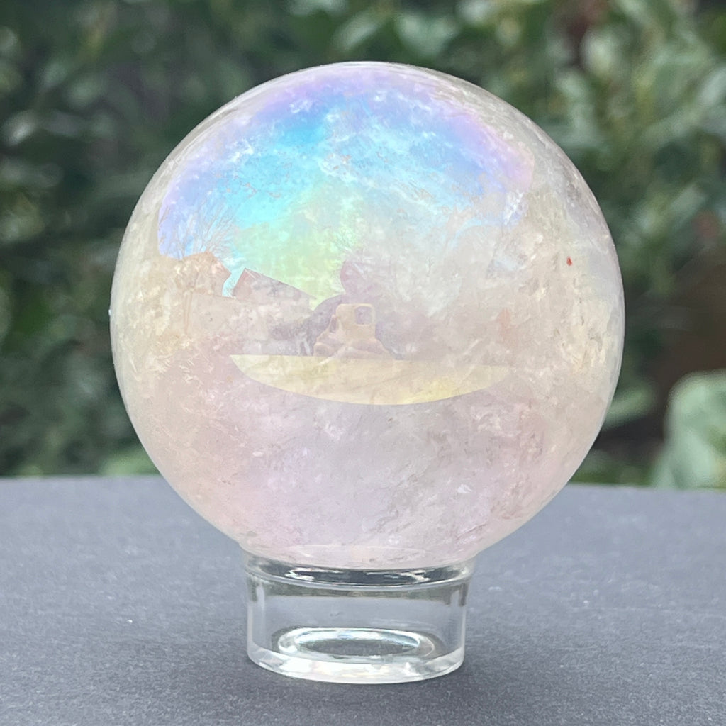 Sfera cuart roz aura model 1, pietre semipretioase - druzy.ro 4 