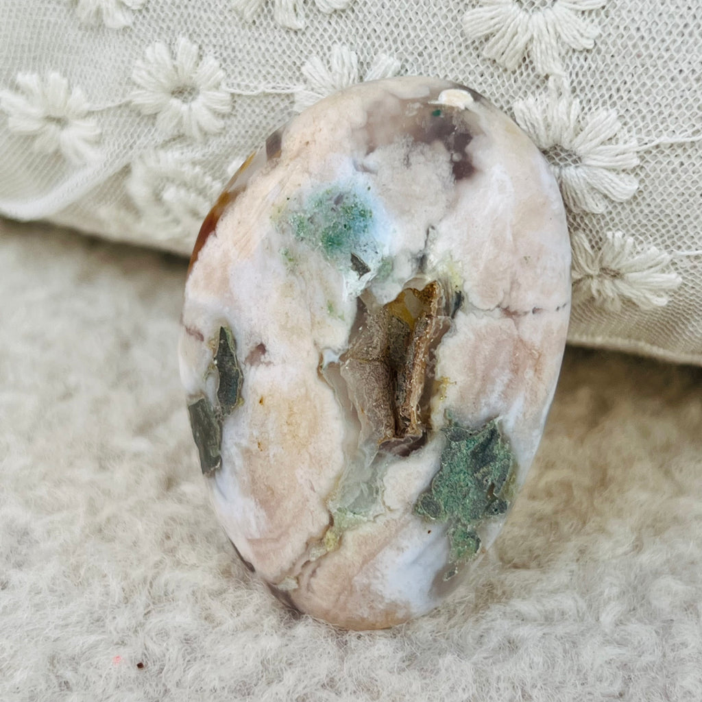 Palmstone agat coral floare verde m1, druzy.ro, cristale 1