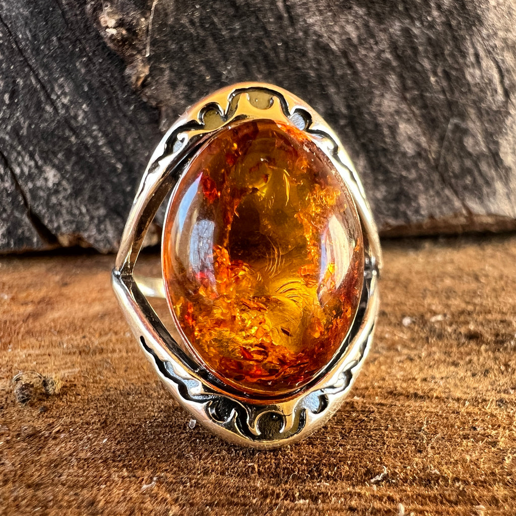 Inel argint cu chihlimbar Amber6, pietre semipretioase - druzy.ro 2 